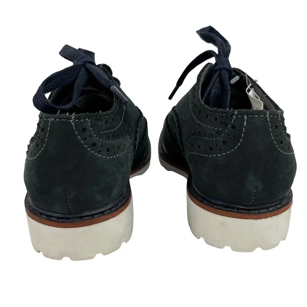 Kenneth Cole Wing Tip Oxfords Navy 9 Brogue Nubuck New5